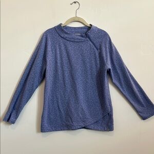 T by Talbots Long Sleeve Animal Print Active Top, Periwinkle Blue, Size medium